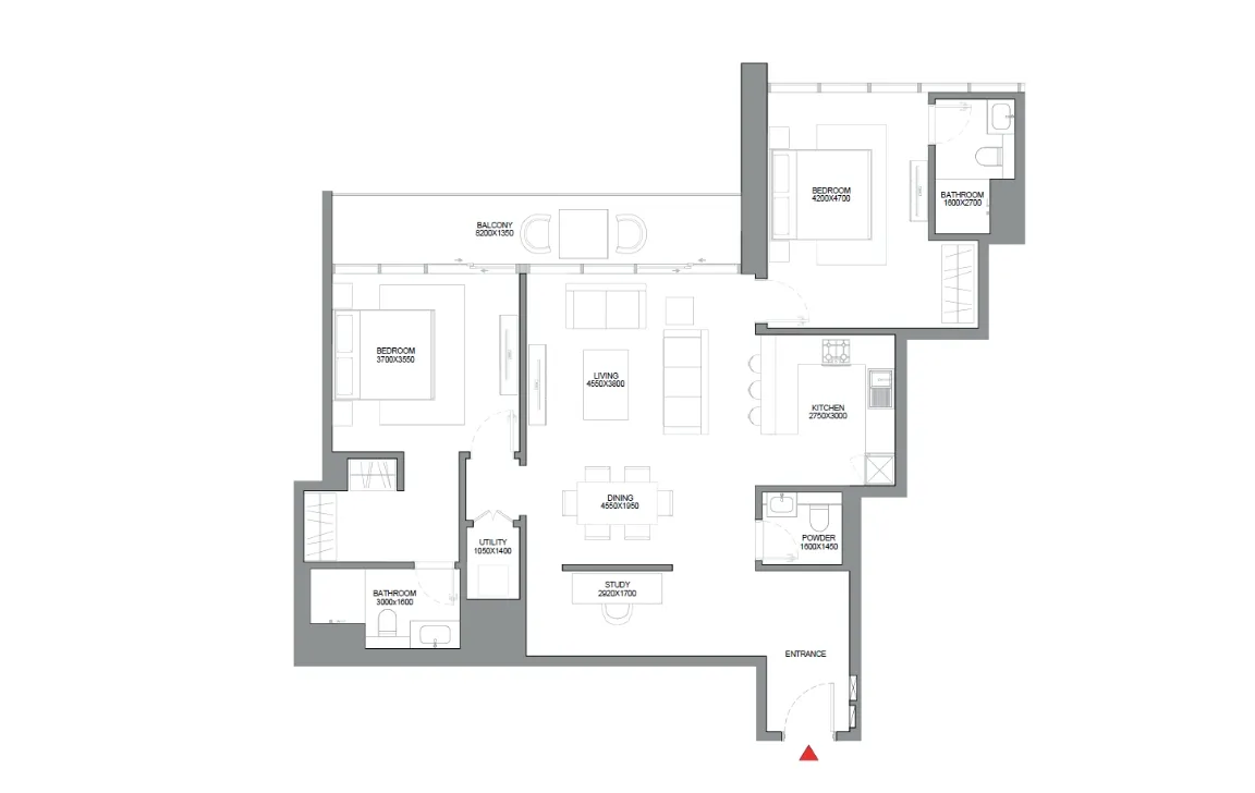 2.5 Bedroom floor plan