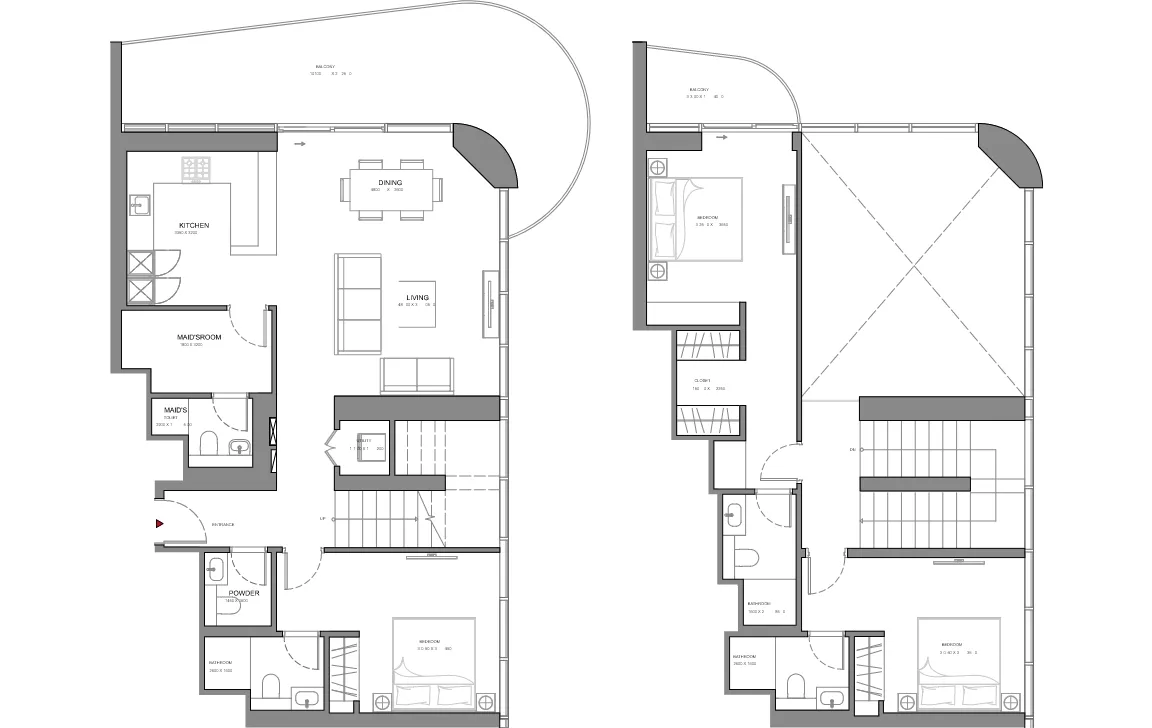 Duplex floor plan