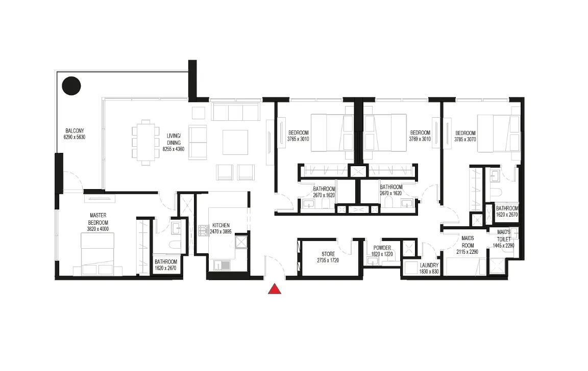 4 Bedroom floor plan
