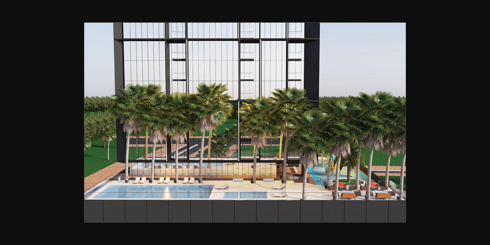 Altai Tower JVT Dubai exterior and pool deck