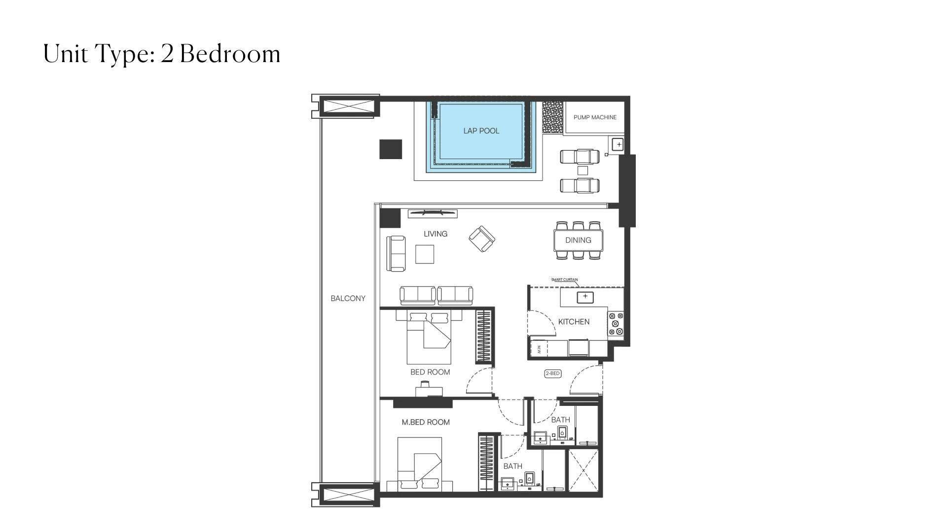 2 Bedroom floor plan