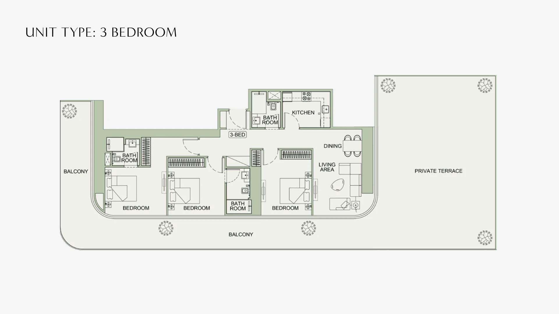 3 Bedroom floor plan