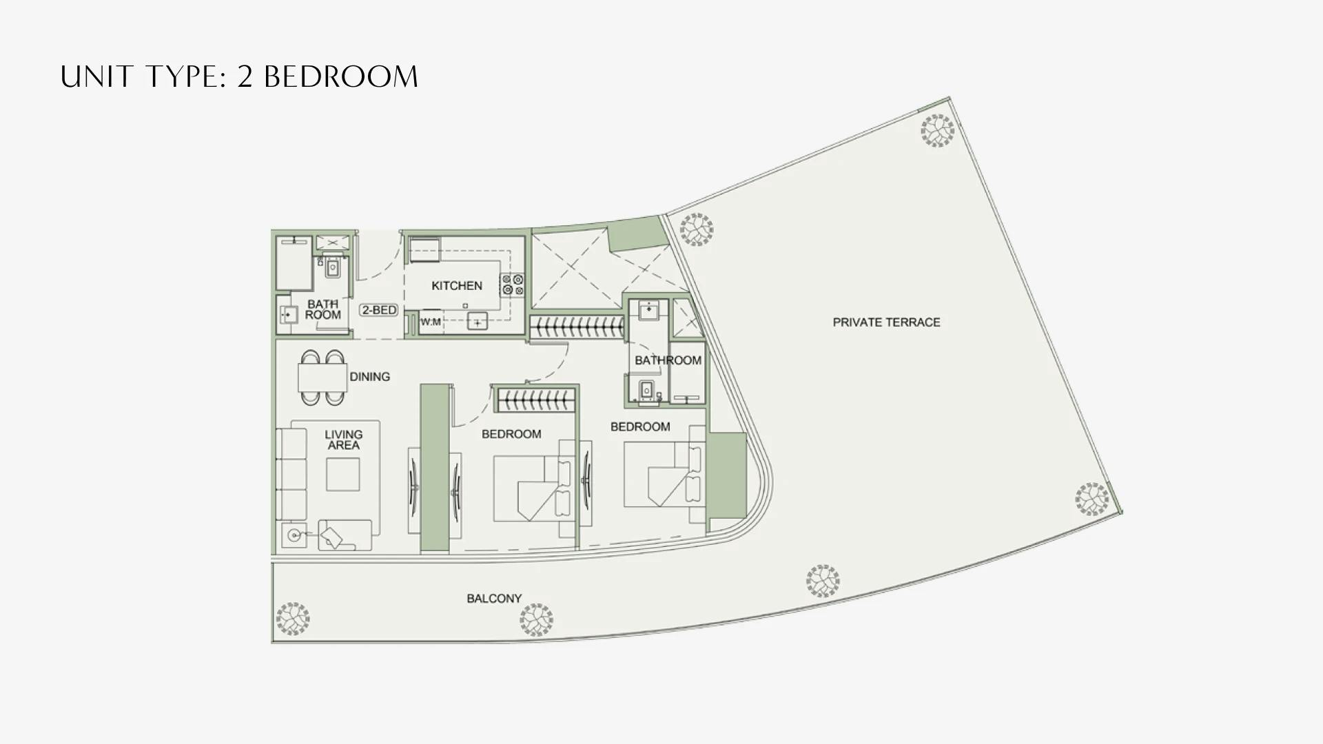 2 Bedroom floor plan