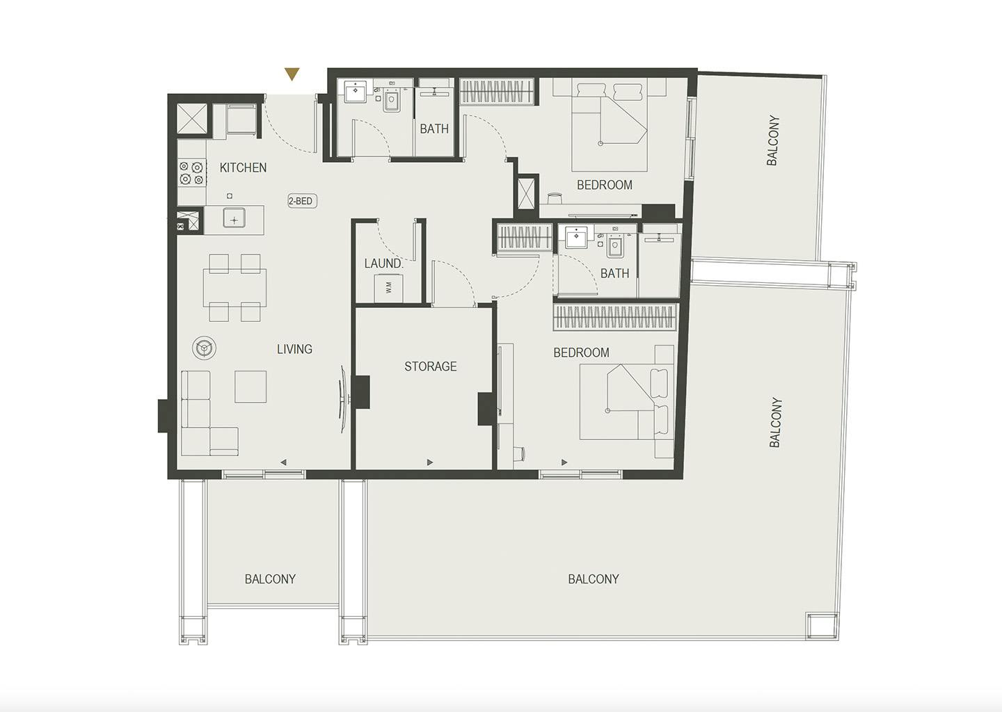 2 Bedroom floor plan