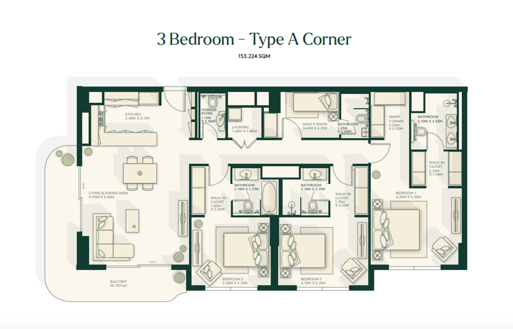3 Bedroom floor plan