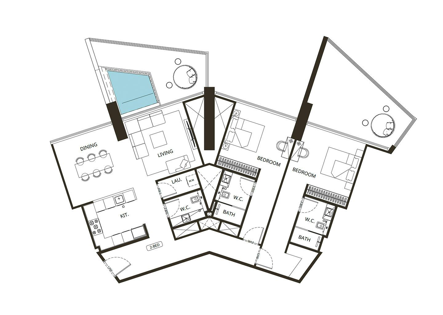 1 Bedroom floor plan