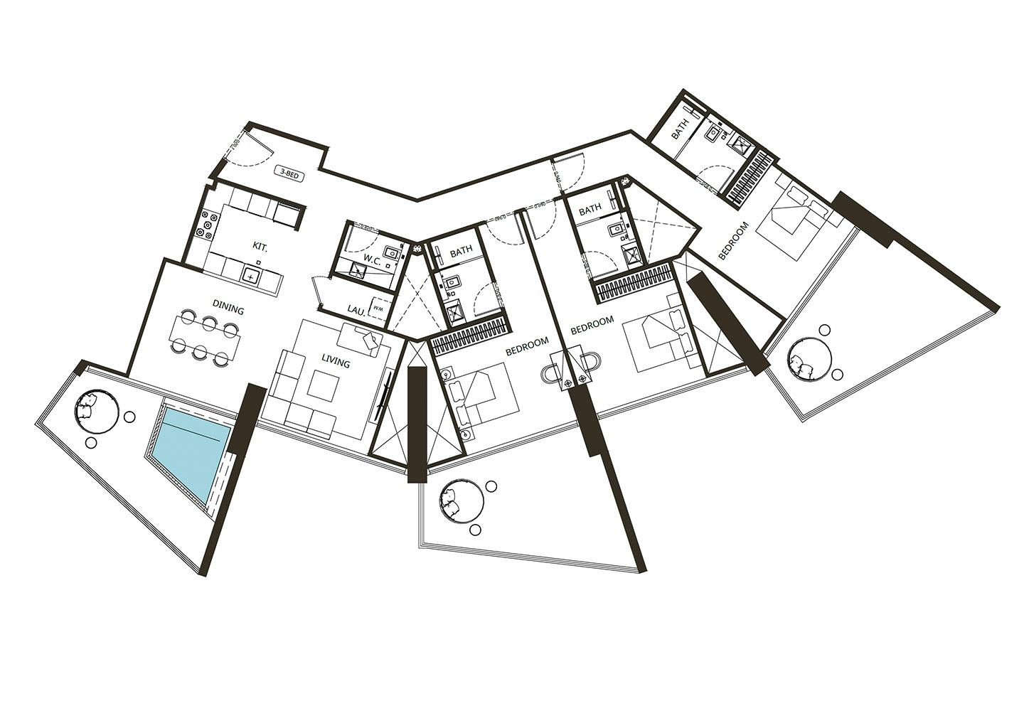 2 Bedroom floor plan