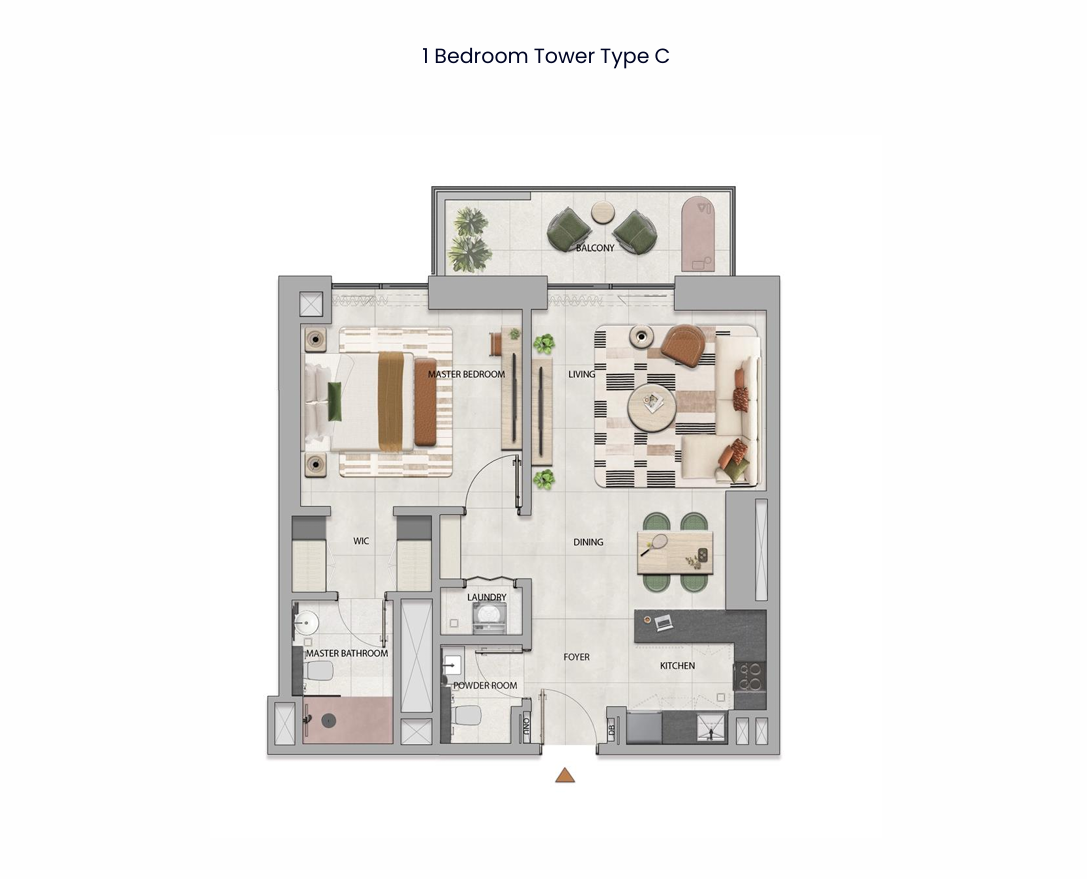 1 Bedroom floor plan