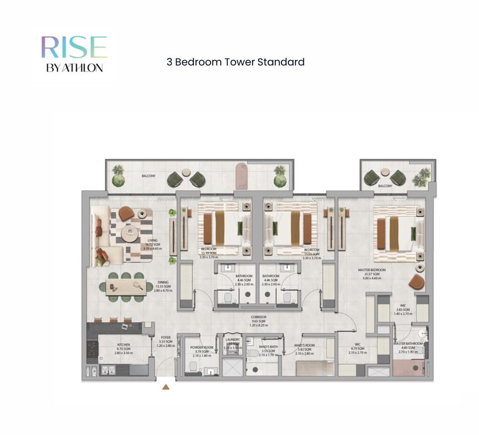 3 Bedroom floor plan