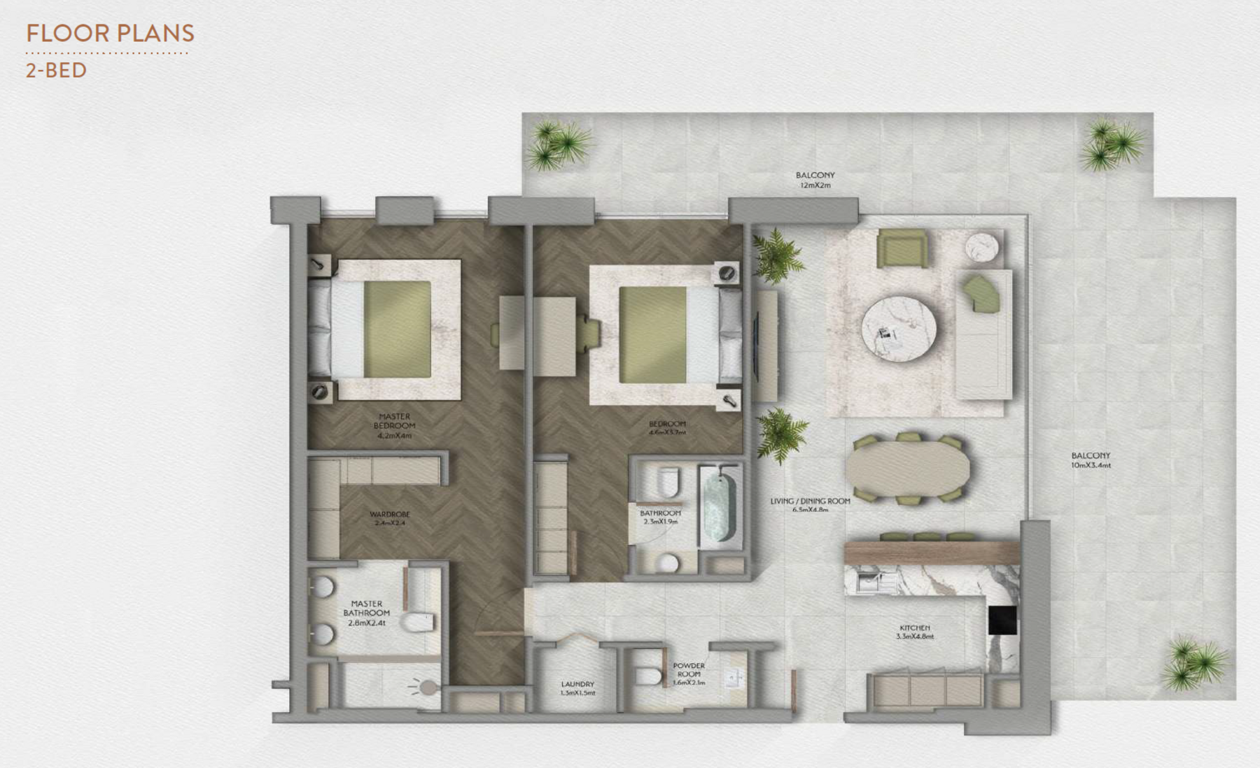 2 Bedroom floor plan