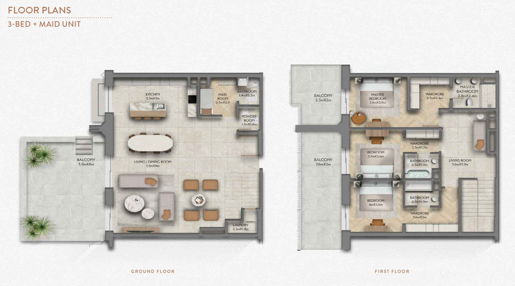 3 Bedroom floor plan