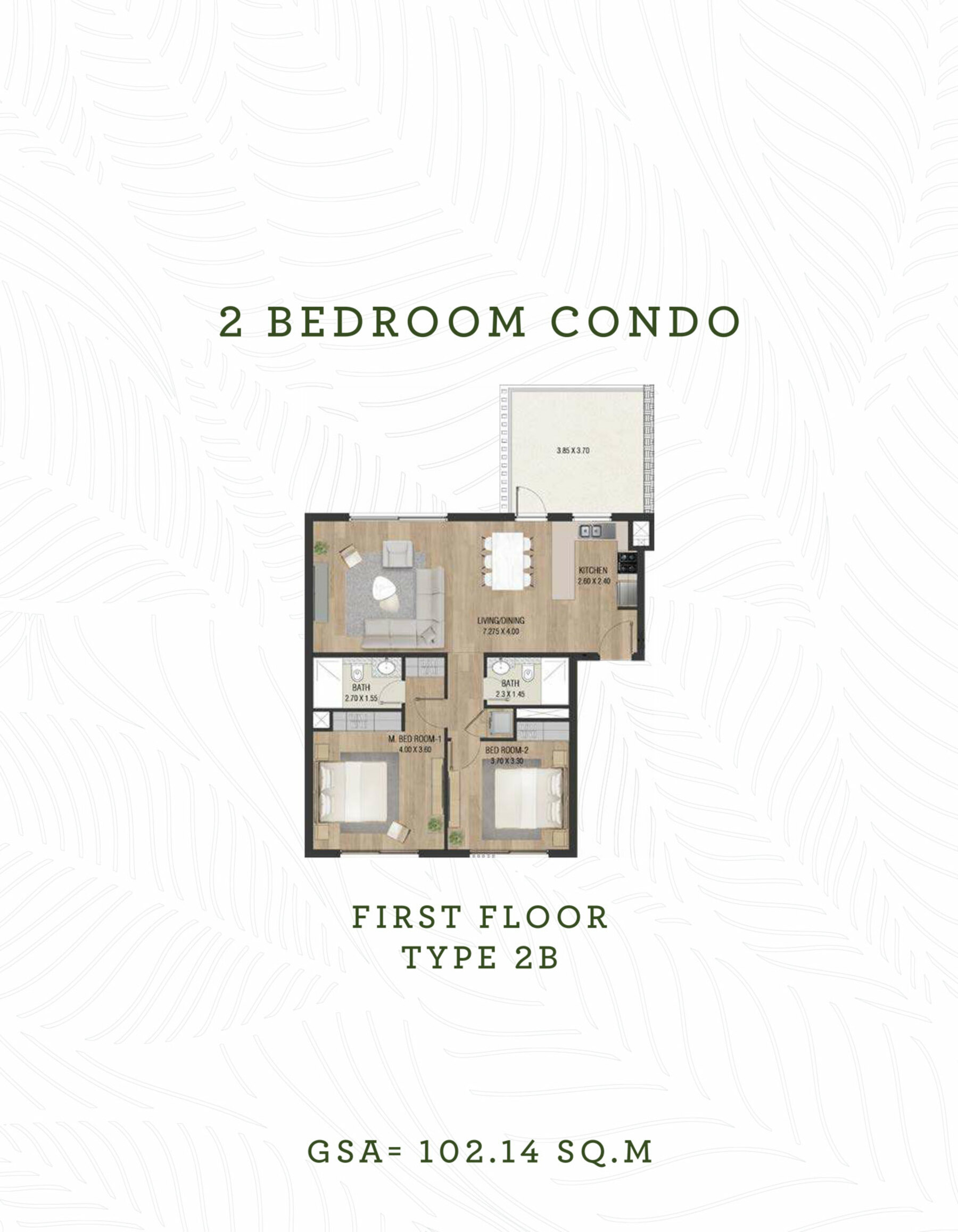 2 Bedroom floor plan