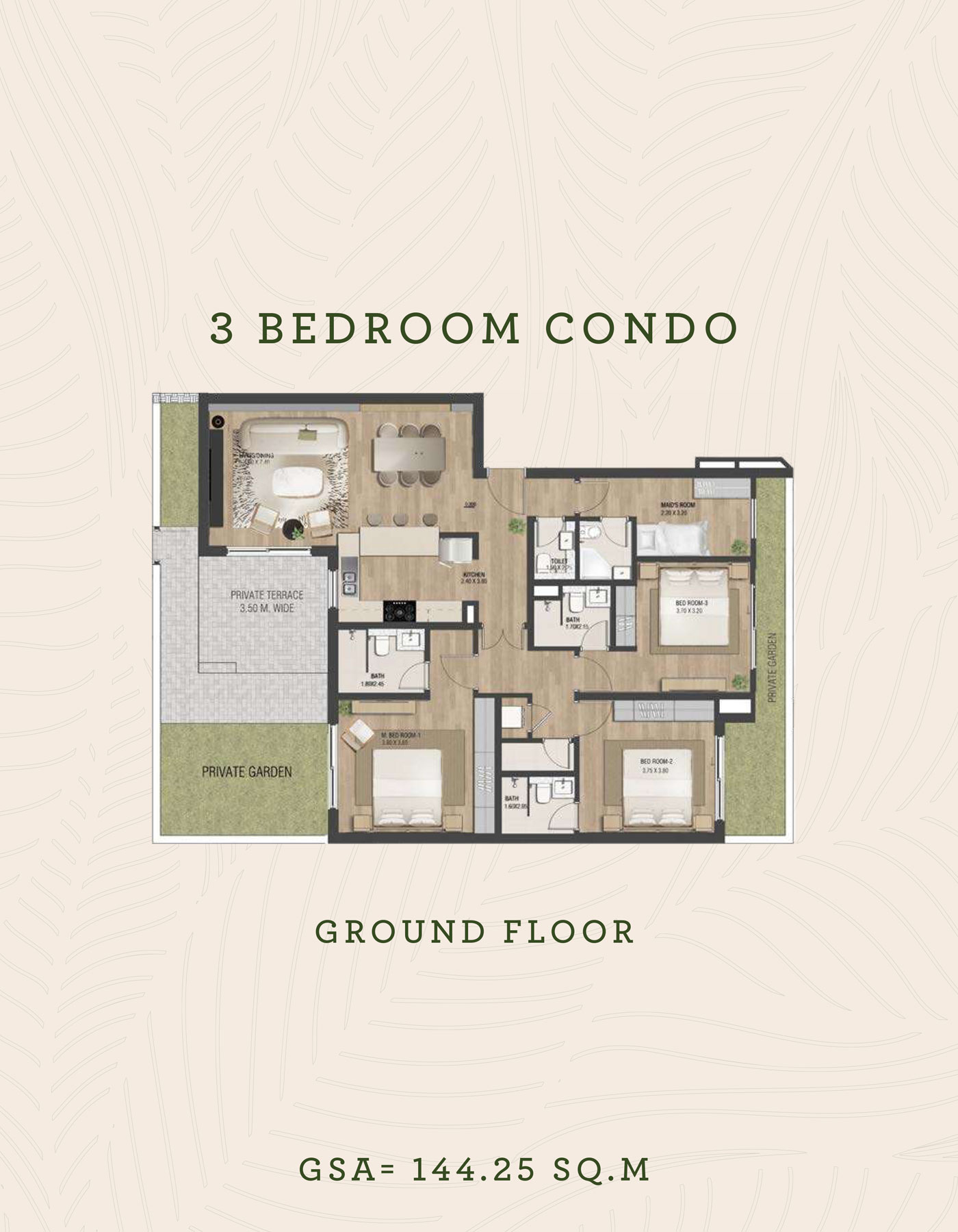 3 Bedroom floor plan