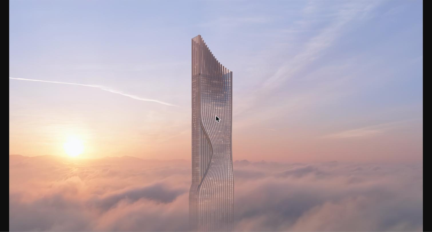 Tiger Sky Tower exterior render, Business Bay Dubai