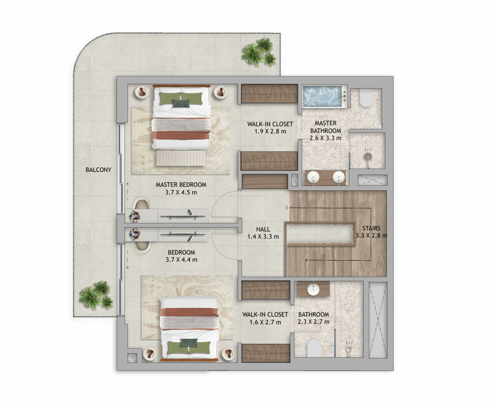 2 Bedroom floor plan