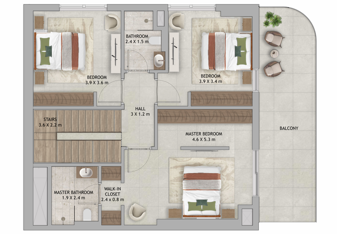 3 Bedroom floor plan
